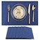 SLKQG Navy Blue Cloth Placemats Set of 6 - Easy to Clean Fabric Table Placemats - Machine Washable Placemats- Heat Resistant Non-Slip Table Mats (Navy Blue, 6),