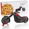 Motorcycle pizza cutter, stainless steel pizza cutter two wheels, novelty motorcycle-shaped pizza wheel cutting slicer with non-stick coating, suitable for kitchen gadgets accessories (motorcycle)