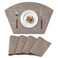 Round Table Placemats Set of 4, Faux Leather Wedge Shape Place Mats Heat Resistant Wipeable Washable Table Mats for Dining Outdoor Indoor, Camel