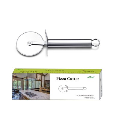 Berglander Pizza Wheel, Stainless Steel Pizza Cutter, Super Sharp Pizza Slicer with Non Slip Handle, Pastry Cutter, Easy to Clean And Stored (Silver)