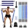 Hommie Portable Pilates Bar Kit with Resistance Bands for Men and Women&iuml;&frac14;&OElig;Upgraded 3 Section Pilates Bar with Resistance Bands (20/40/60lb) for Home Gym Equipment Supports Full-Body Workouts