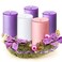 Cindeer 2 x 3 Inch Advent Candles Set of 5 Christmas Pillar Scented Advent Candle for Advent Wreaths Candle Holder Advent Votive Purple Pink Candles for Advent Seasonal Celebration Home Church