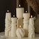 Threlaco 6 Pcs Small Pillar Candles Aesthetic Candle Modern Ribbed Candles Set Cute Soy Wax Scented Ribbed Candle Twirl Geometric Decorative Candles for Home Decor for Living Room Bathroom(White)