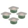 KEVJES Stackable Silicone Artisan Pizza Dough Proofing Boxes Proving Containers with Lids pizza making accessories-4 pack-500ml portion (Green)