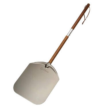Q Pizza Aluminium Pizza Peel 12in, Pizza Spatula, Pizza Turning Paddle with Detachable Long Wood Handle for Grill Oven, Pizza Oven Accessory for Baking Bread Pastry Dough Pie &amp; Cake