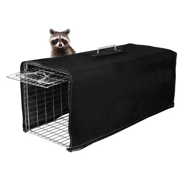 Trap Cage Cover,ONLY Cover, Cage not Included, Heavy Duty Animal Trap Cage Cover Small Animal Trap Cover for 1-Door Humane Cat Trap 32 x 10 x 12inch (Black, ONLY Cover, Cage not Included)