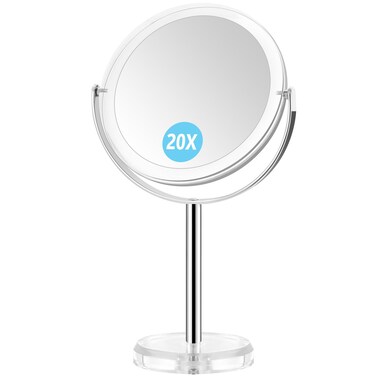 MIYADIVA Magnifying Mirror,20x Makeup Mirror with Magnification,Double Sided 1X/20X Magnifying Mirror with Stand,Shaving Mirror and Personal Mirrors,6.6 Inches