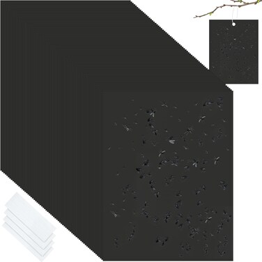 Qualirey 100 Pcs 6 x 8 Inch Sticky Traps for Plant Double Sided Sticky Trap for Gnats with Twist Ties Bugs Sticky Traps Plant Fruit Fly Traps for Indoor Outdoor (Black)