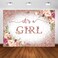 Avezano Rose Gold Baby Shower Backdrop for Girls Party Blush Pink Floral It's a Girl Baby Shower Photography Background Rose Gold Glitters Confetti Decoration Photoshoot Events Banner (8x6ft)