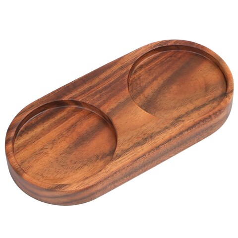 VanlonPro Salt and Pepper Mill Tray, Acacia Wood Tray, Pepper Mill Holder &amp; Rest (Inner Dia 2.5 Inch) fit Many Mills &amp; Shakers, Salt &amp; Pepper Grinder Accessories, Kitchen Storage Holder&acirc;&euro;&brvbar;