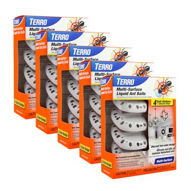 Terro T334 4 5 Pack Multi-Surface Liquid Ant 20 Discreet Bait Stations,White