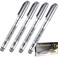 4 Pieces Metallic Marker Pens, Metallic Permanent Paint Pen Markers Painting Pens Suitable for Black Paper Glass Signature Cards Scrapbook Artist Illustration Writing Lettering (Silver)