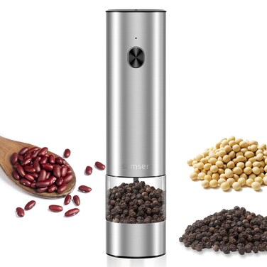 Electric Pepper Grinder - Adjustable Coarseness Salt &amp; Pepper Mill - Easy-to-Clean - Battery Powered - One-Handed Operation - Kitchen Essential