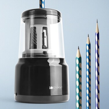 ENMY Electric Pencil Sharpener, Heavy-Duty Helical Blade Auto Pencil Sharpener, USB/Battery Operated Pencil Sharpener for No.2(6-8mm) Pencils and Colored Pencils in School/Office/Home