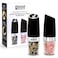 [Set of 2] Automatic Gravity Electric Salt &amp; Pepper Grinder Shaker Pepper Mill. Adjustable W/Stand, Battery Powered LED Light,One Hand Operation salt and pepper grinder set (Black) By Good Products