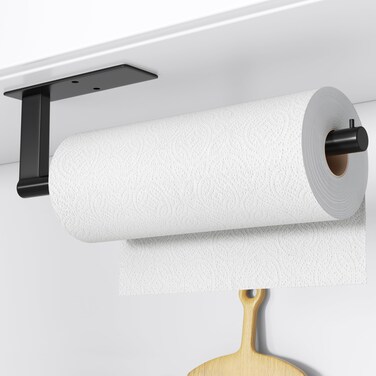 Paper Towel Holder Under Cabinet: Self-Adhesive or Drilling Paper Towel Dispenser - Stainless Steel Paper Towel Roll Holder