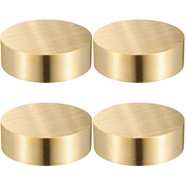 TEHAUX 4pcs Brass Round Block Paperweight, Chinese Calligraphy Paperweight Brass Paperweights Desk Paper Weight for Office Brass Traditional Chinese Painting Sumi Practice