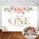 Avezano Blush Pink Floral 1st Birthday Party Backdrop for Girl Miss Onederful Party Photography Background Baby Girl's First Birthday Party Photoshoot Decoration Banner (7x5ft)