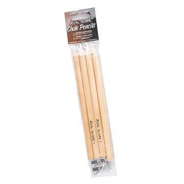 Craft County Chalk Pencils and Sharpener Set &acirc;&euro;&ldquo; Jumbo 10 mm