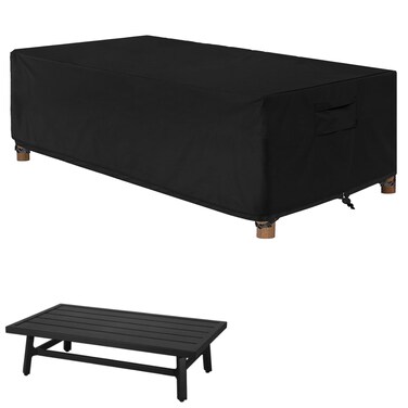 WOMACO Heavy Duty 48 inch Patio Coffee Table Cover, Waterproof Outdoor Coffee Furniture Cover (Black, Coffee Table - 47" x 26" x 13.7")
