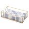 Sumnacon Napkin Holder,Glass Napkin Holder Table,Stylish Guest Towel Holder for Hand Towel Napkin,Rectangle Napkin Basket for Bathroom Toilet Kitchen Dining Table Counter,Gold