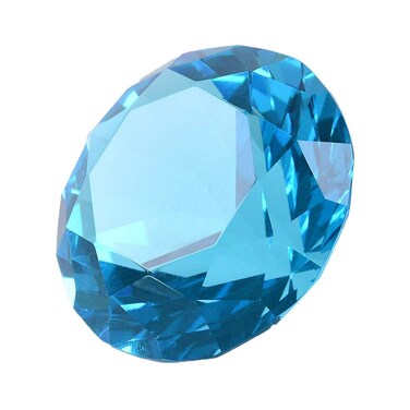 LONGWIN 50mm (2") Crystal Faceted Diamond Paperweight Wedding Favor Home Decor (Light Blue, 50mm)