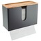NATURE SUPPLIES Bamboo Paper Towel Dispenser with Removable Top Tray for Bathroom and Kitchen, Wall Mount and Countertop Multifold, C-Fold, Z-Fold, Tri-Fold Hand Towel Holder for Commercial Use, Black
