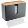 NATURE SUPPLIES Bamboo Paper Towel Dispenser with Removable Top Tray for Bathroom and Kitchen, Wall Mount and Countertop Multifold, C-Fold, Z-Fold, Tri-Fold Hand Towel Holder for Commercial Use, Black