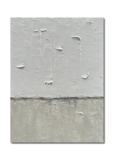 NANKAI Hand Painted Grey and White art Canvas Paintings Minimalist Abstract Oil Painting Wall Art 40x28 Inch art Home Decoration Wall Ready to Hang
