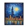 Bestbuddy Pet 11X14 Unframed Starry Night Van Gogh Inspired Chicago Skyline Oil Painting Art Print Poster Wall Decor AP184