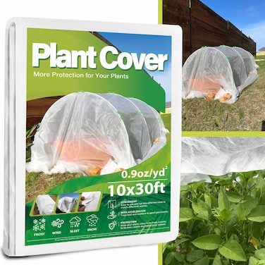 Plant Covers Freeze Protection 10x30ft Frost Cloth Blanket Floating Row Cover for Winter Protection 0.9 oz/yd&Acirc;&sup2;