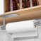 Paper Towel Holder, Paper Towel Roll Rack - Under Cabinet Paper Towel Holder for Kitchen, Stainless Steel Paper Towel Holder Wall Mount, Self Adhesive or Drilling Paper Towel Bar (Mental Black)