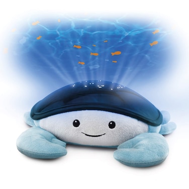 Zazu Cody The Crab Nightlight - LED Projector   Ocean Theme with Moving Fishes   Waves &amp; Soothing Melodies   Battery-Operated Portable Baby Soother   3 Steps Sleep Program   5 Sounds   Cry Sensor