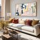 Wall Art Canvas Pink Abstract Art Paintings 20"x 40" Colorful Modern Artwork for Living Room Bedroom Kitchen