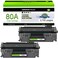 greencycle 2 Pack Compatible 80A CF280A 80X CF280X 05A CE505A Black Toner Cartridge Replacement for HP Laserjet Pro 400 M401a M401d M401n M401dn M401dne M425dn M425dw P2055DN Printer (2700 Pages)