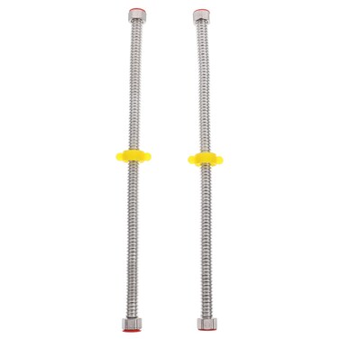 2pcs Bellows Stainless Hose Stainless Steel Water Hose Metal Water Hose Stainless Steel Water 1/2 Stainless Steel Corrugated Water Heater Supply Lines 1/2 Thicken Faucet