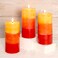 FLAVCHARM Tall 3x6 Inch Orange Pillar Candles 3 Pack Hand-Crafted Spiced Pumpkin Scented Candles Long Burn Time Dinner for Home Scented Housewarming Thanksgiving Gifts Fall Autumn