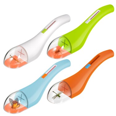 4 Pack Bug Catcher Bug Catching Tool for Kids &amp; Adults,Humane Bug Grabber Contactless Quick Release Insect Catcher Trap for Butterflies Grasshoppers Spiders Ants Ladybugs (White+Orange+Blue+Green)