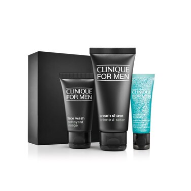 Clinique For Men Starter Kit Set For Daily Intense Hydration   Face Wash, Cream Shave, Maximum Hydrator Activated Water Gel Concentrate