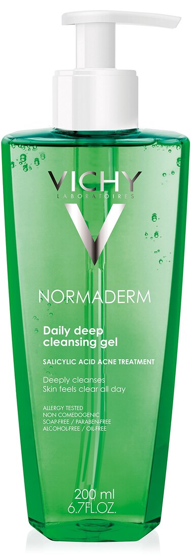 Vichy Normaderm Deep Cleansing Gel, Acne Face Wash With Salicylic Acid (6. 2X4. 4X18. 4Cm)