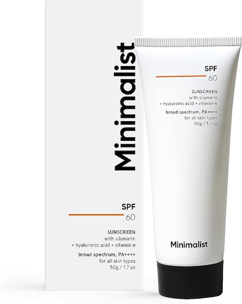 Minimalist Sunscreen SPF 60 PA ++++   Pregnancy Safe   For Sensitive Skin   Broad Spectrum Sunscreen SPF 50+ With Potent Antioxidants &amp; Advanced Filters   No White Cast, Non Irritant   50 gm