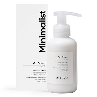 Minimalist Gentle Face Wash With 6% Oat Extract &amp; Hyaluronic Acid For Sensitive Skin (Dry to Normal)   Sulphate Free   Non-Drying   Fragrance Free   Gentle Cleanser (120 ML)