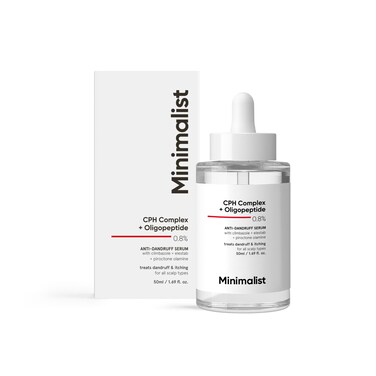 Minimalist Anti-Dandruff Hair Serum for Scalp   Pre Shampoo Treatment with CPH Complex &amp; Oligopeptide 0.8%   With Elestab Advanced Anti Dandruff Molecule   For Women &amp; Men   50ml