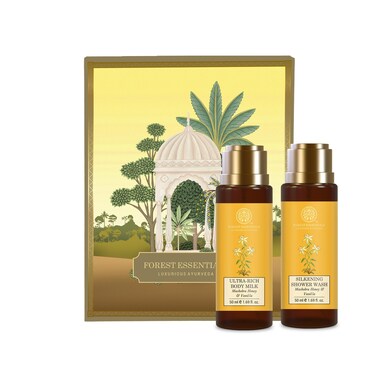 Forest Essentials Luxury Bath &amp; Body Gift Set   Honey Vanilla Scented   Body Wash and Body Lotion