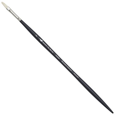 Winsor &amp; Newton Artists' Oil Hog Paint Brush, Long Handle Size 2, Filbert