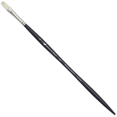 Winsor &amp; Newton Artists' Oil Hog Paint Brush, Long Handle Size 4, Flat