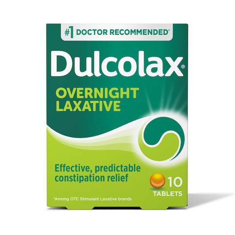 Dulcolax Stimulant Laxative Tablets, Predictable &amp; Effective Constipation Relief, Relieves Straining &amp; Bloating, Bisacodyl 5 mg, 10 Count