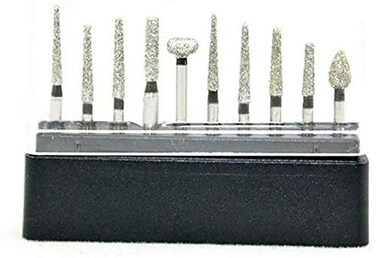 Liphontcta 10Pcs 1.6mm FG Carborundum Burr Diamond Burs Garden Sculpture Outdoor Decoration