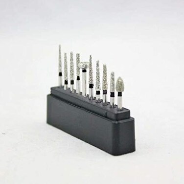 10Pcs 1.6mm FG Carborundum Burr Diamond Burs Black