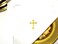 Integrity Designs White Linen Altar Cloth Gold Cross Embroidery